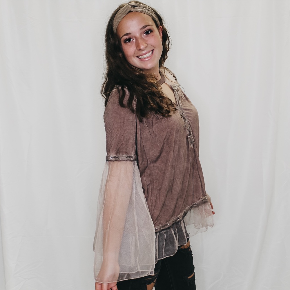 SHEER FLOWY TOP NWT